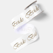 Bruid goud script kalligrafie patroon elegant chic satijnen lint (Achterkant)