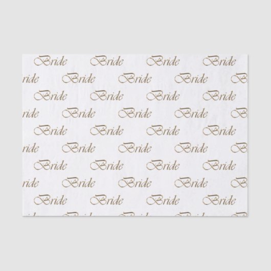 Bruid goud script kalligrafie patroon elegant chic tissuepapier (Voorkant)