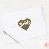 Bruid Gouden Datum Hart Glitter Persoonlijk Sticker (Envelop)