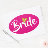 Bruid Gouden Datum Hart Persoonlijk Ovale Sticker (Envelop)