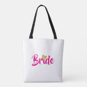 Bruid Gouden Datum Hart Persoonlijk Tote Bag (Achterkant)
