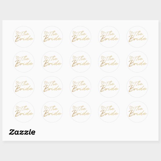 Bruid - Gouden faux folie sticker (Vel)