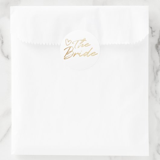 Bruid - Gouden faux folie sticker (Tas)