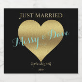 BRUID Gouden Hart Glam Bruiloft Suite Douche Party Bier Etiket (Enkel label)