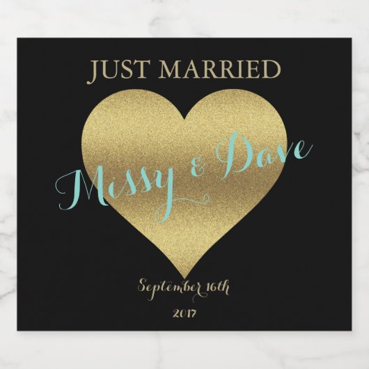 BRUID Gouden Hart Glam Bruiloft Suite Douche Party Bier Etiket (Enkel label)