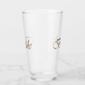 Bruid, gouden script elegant chic duidelijk drink glas (Links)