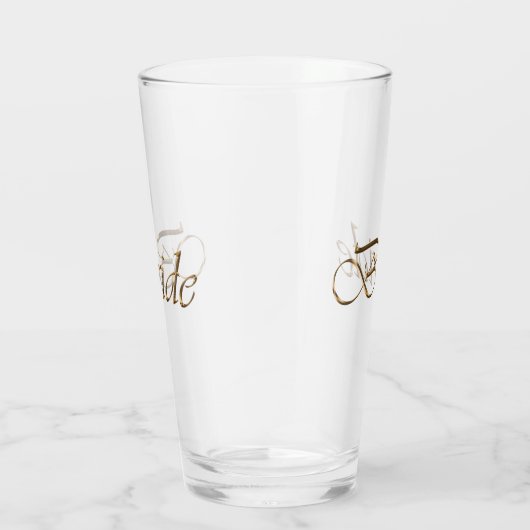 Bruid, gouden script elegant chic duidelijk drink glas (Rechts)