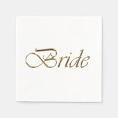 Bruid gouden script elegant chic vrijgezellenfeest servet (Voorkant)