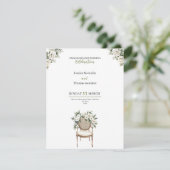 Bruid Gouden Witte Rozen Chique bruiloft uitnodigi Kaart (Staand voorkant)