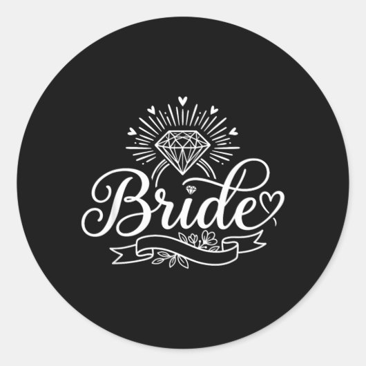 Bruid Grappig Bachelorette Bruiloft Verliefd Ronde Sticker (Voorkant)