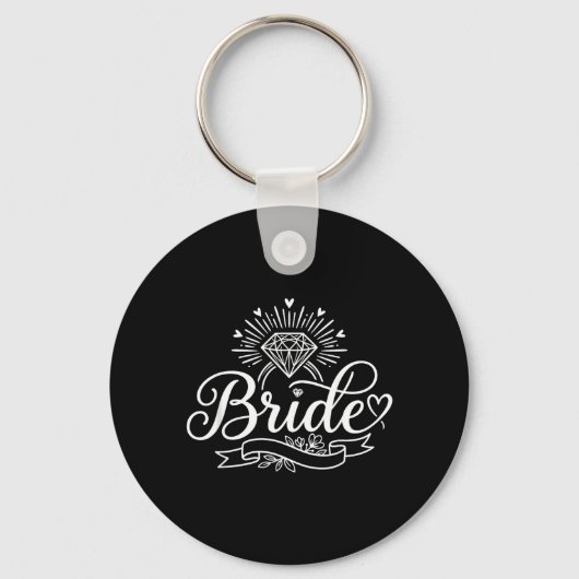 Bruid Grappig Bachelorette Bruiloft Verliefd Sleutelhanger (Voorkant)