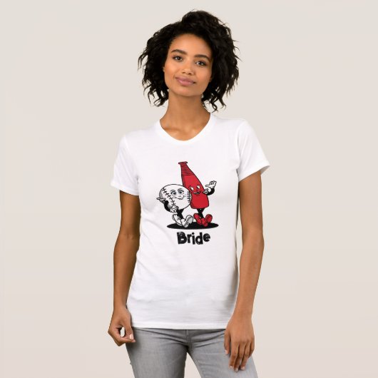 Bruid Groom Baseball & Bat Funny T-shirt (Voorkant volledig)