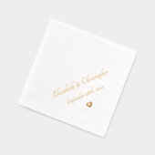 Bruid Groom Monogram Trouwdatum Party Cocktail Folie Servetten (Links)