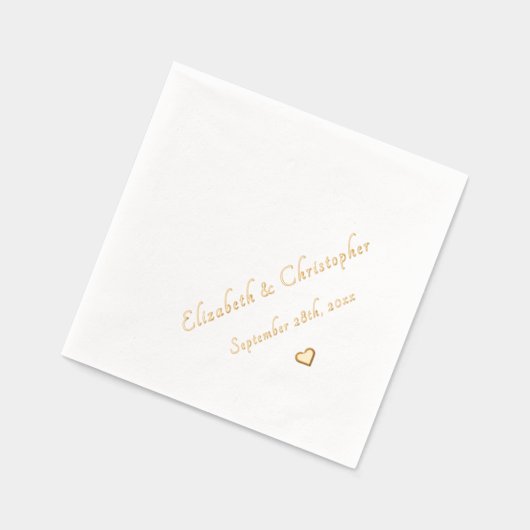 Bruid Groom Monogram Trouwdatum Party Cocktail Folie Servetten (Links)