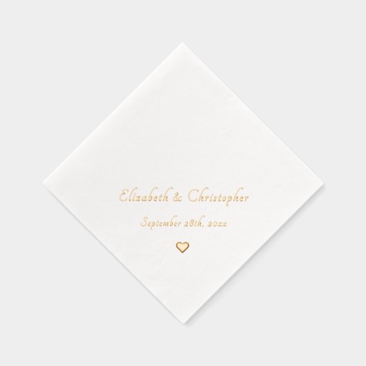 Bruid Groom Monogram Trouwdatum Party Cocktail Folie Servetten (Rechts)