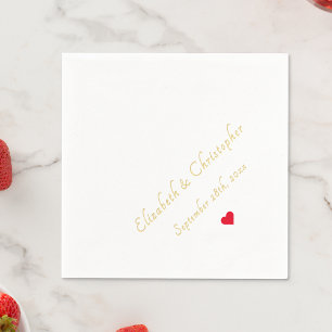 Bruid Groom Monogram Trouwdatum Party Cocktail Servet