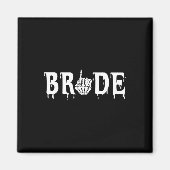 Bruid Groom Skeleton Hand Halloween Wedding Chelor Magneet (Voorkant)