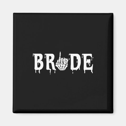 Bruid Groom Skeleton Hand Halloween Wedding Chelor Magneet (Voorkant)