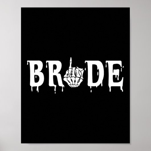 Bruid Groom Skeleton Hand Halloween Wedding Chelor Poster (Voorkant)