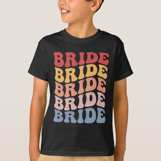 Bruid Groovy Bruiloft Jubileumfeest T-shirt (Voorkant)