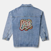 Bruid  Groovy decoratieve belettering Denim Jacket (Achterkant)