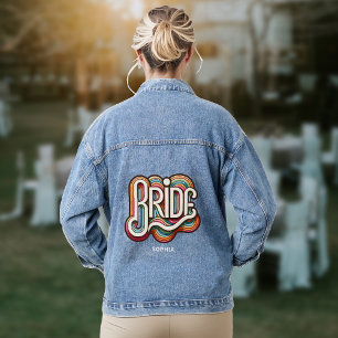 Bruid  Groovy decoratieve belettering Denim Jacket