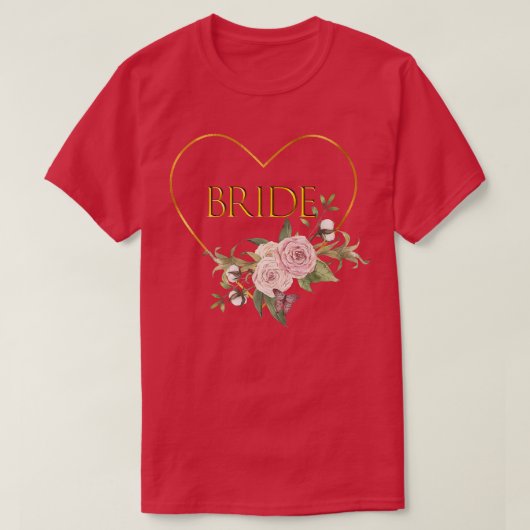 Bruid Hart & Rozen Bruidsmeisjes T-shirt (Design voorkant)