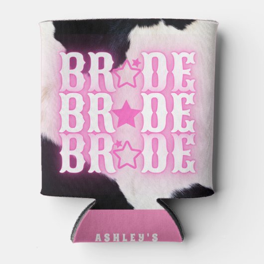 Bruid Howdy Cowgirl Op Maat Gemaakte Blikken Koele Blikjeskoeler (Voorkant)