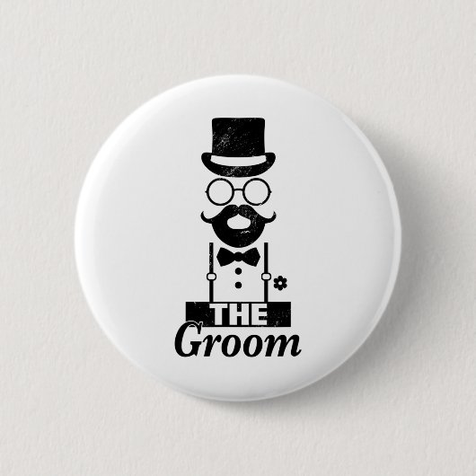 Bruid Hurkt Bruidegom Bachelorfeest Ronde Button 5,7 Cm (Voorkant)