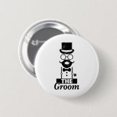 Bruid Hurkt Bruidegom Bachelorfeest Ronde Button 5,7 Cm (Voorkant /achterkant)