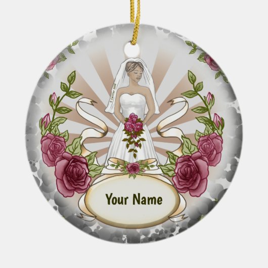 Bruid Huwelijk Rozen ornament (Voorkant)