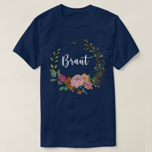 Bruid I bloemenkrans bruiloft boho stijl eucalyptu T-shirt (Design voorkant)