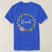 Bruid I bloemenkrans bruiloft boho stijl eucalyptu T-shirt (Design voorkant)