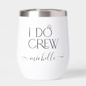 Bruid I Do Crew Aangepaste Naam Bruiloft Ring (Achterkant)