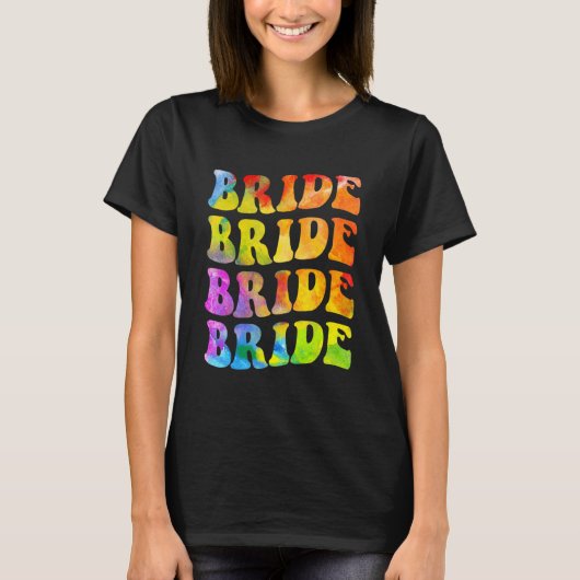 Bruid Ik Doe Bemanning Tie Dye Bachelorette Feest T-shirt (Voorkant)