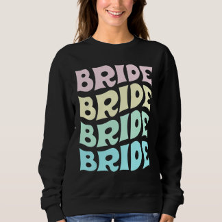 Bruid Ik Doe Crew Retro Meisje Houdt Bruid Trui
