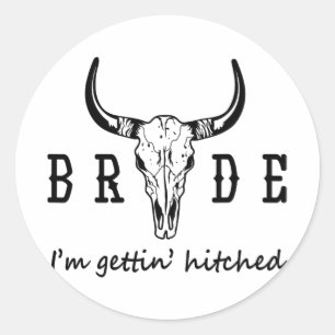 Bruid Ik Ga Trouwen Western Cowgirl Bachelor Ronde Sticker