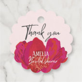 Bruid in bloei bloemenbloesem Vrijgezellenfeest Bedankjes Labels (Achterkant)