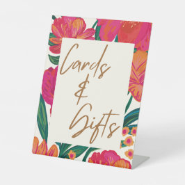 Bruid in bloei bloemenfloral Vrijgezellenfeest kaa Reclamebord Met Voetstuk