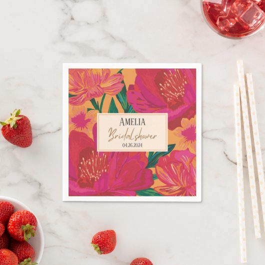 Bruid in bloei floraal Vrijgezellenfeest Tafeldeco Servet (Insitu)