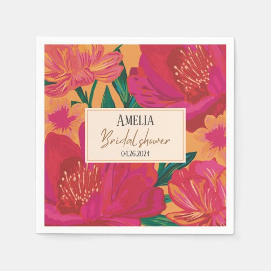 Bruid in bloei floraal Vrijgezellenfeest Tafeldeco Servet (Voorkant)