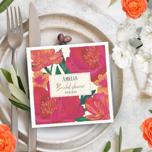 Bruid in bloei floraal Vrijgezellenfeest Tafeldeco Servet