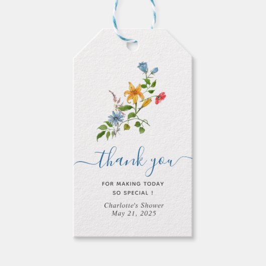 Bruid in bloei Floral Vrijgezellenfeest dank u Cadeaulabel (Voorkant)