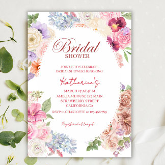 Bruid in bloei lente bloemenkind bruidsdouche kaart