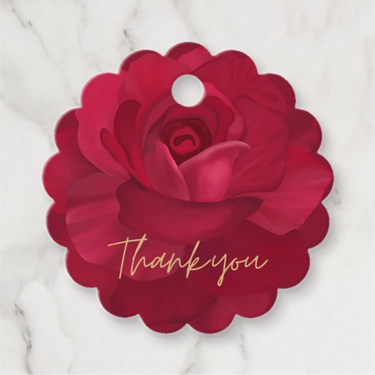 Bruid in bloei roos en gouden bloemig vrijgezellen bedankjes labels (Voorkant)