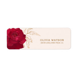 Bruid in bloei roos en gouden bloemig vrijgezellen etiket