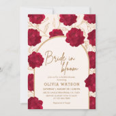 Bruid in bloei roos en gouden bloemig vrijgezellen kaart (Voorkant)