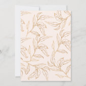 Bruid in bloei roos en gouden bloemig vrijgezellen kaart (Achterkant)