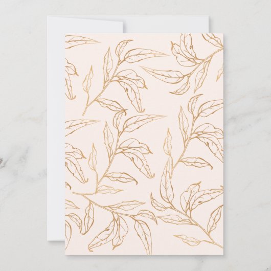 Bruid in bloei roos en gouden bloemig vrijgezellen kaart (Achterkant)