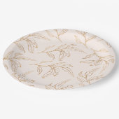 Bruid in bloei roos en gouden bloemig vrijgezellen papieren bordje (Gekanteld)